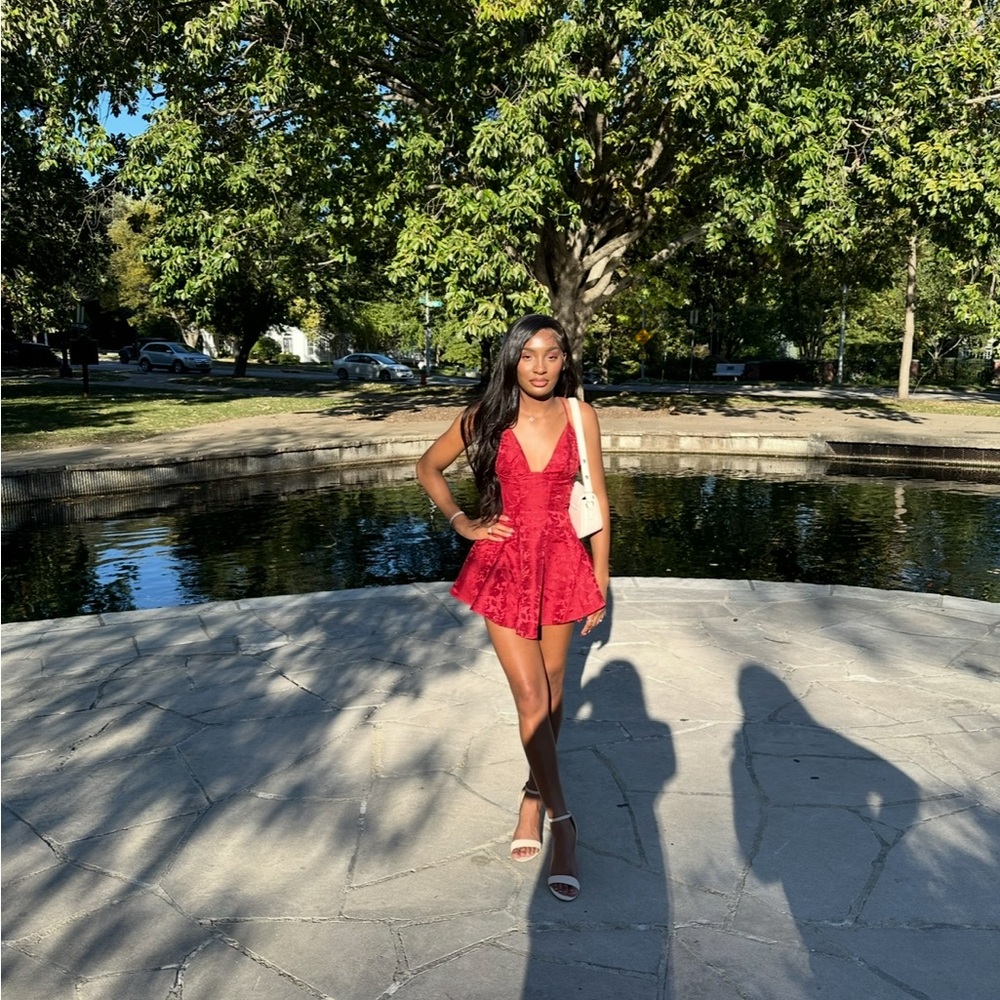 LEILA PLAYSUIT - RED
